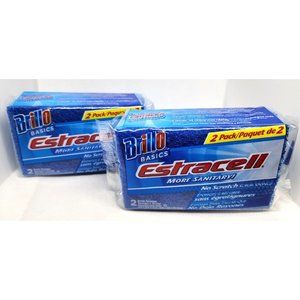 2 Brillo Basics Estracelli Sanitary 2 Pack No Scratch 2010 Armaly Soft Scrub Pad